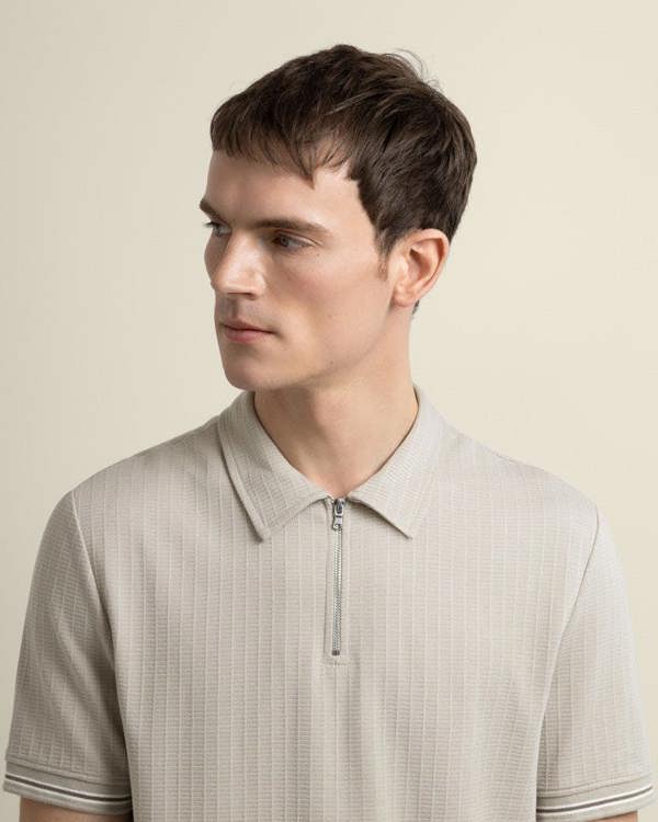 Larsson & Co Helsing - Grid Jacquard Polo Shirt
