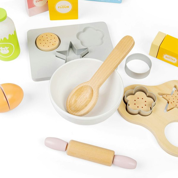 Bigjigs Toys Wooden Baking Cookies Set - Includes Scales, Baking Tray And More