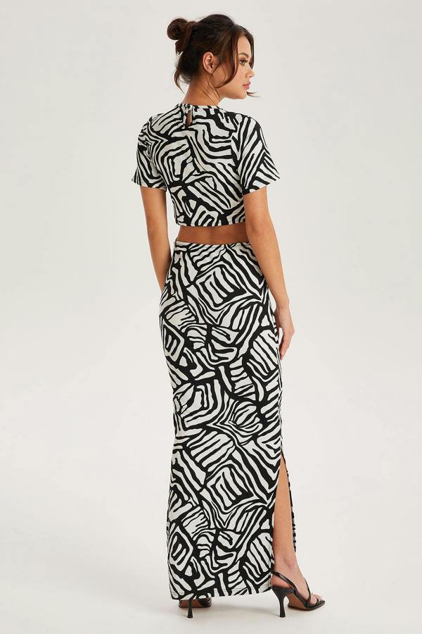 Urban Bliss Printed Twist Front Midi Dress
