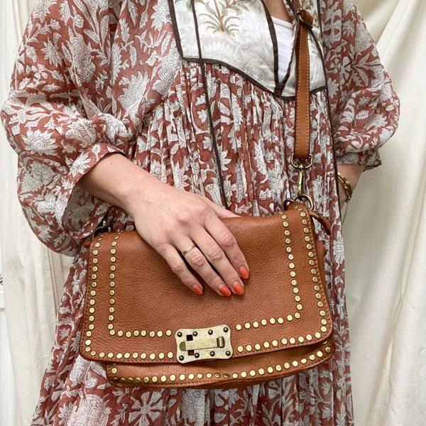 Studded Vintage Style Leather Bag