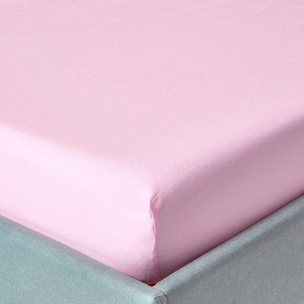 HOMESCAPES Crisp & Cool 200 TC Egyptian Cotton Percale Fitted Sheet – 46 cm Extra Deep