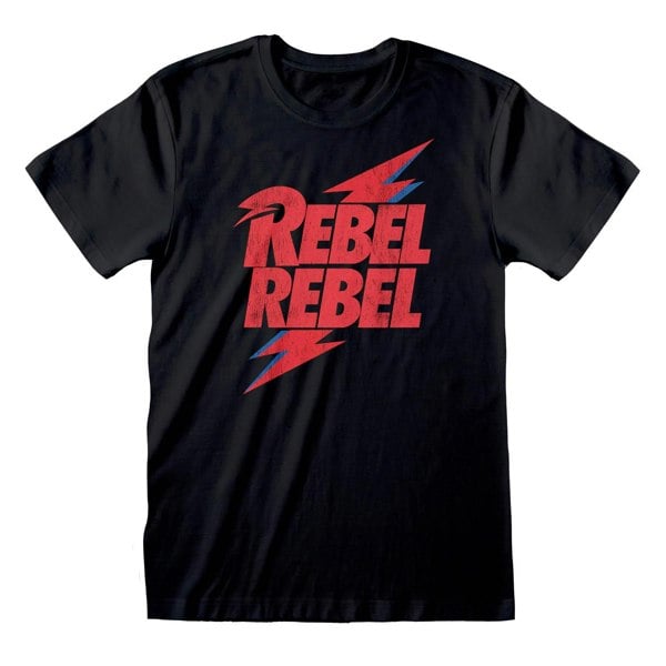 David Bowie Unisex Adult Rebel Rebel T-Shirt - Black