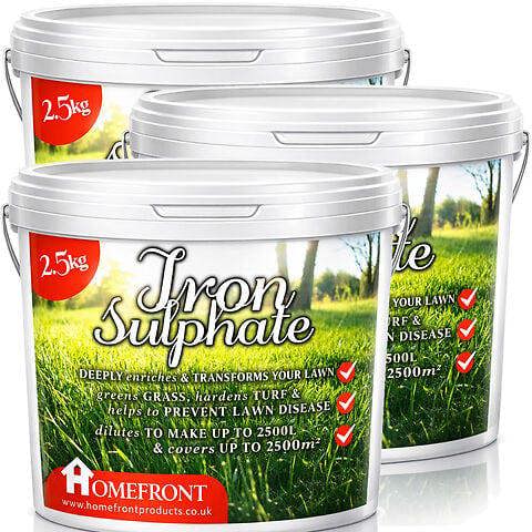 Homefront Iron Sulphate - Makes Grass Greener, Hardens Turf and Prevents Lawn Disease Makes upto 7500L & Covers upto 7500m2 7.5kg