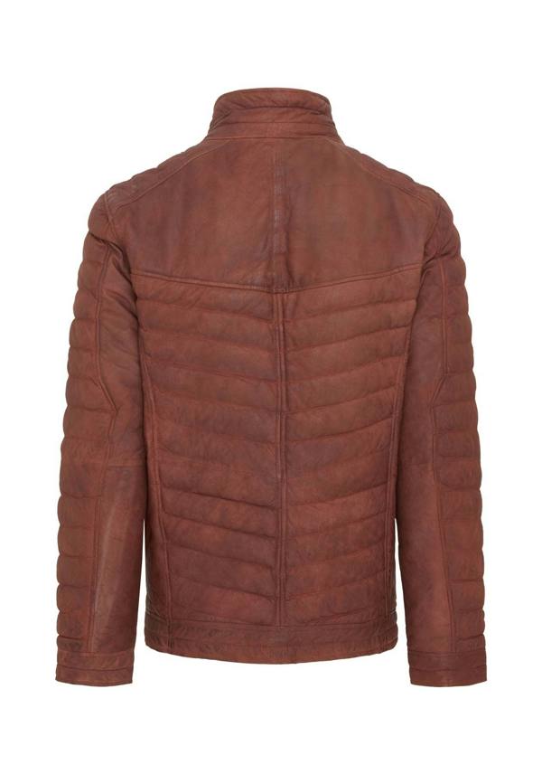 Infinity Leather Mens Quilted Puffer Leather Bomber Jacket - Torpoint