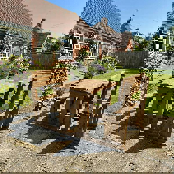 Arbor Garden Solutions Alders Picnic Table Benches Set With Backrest - Rustic Finish