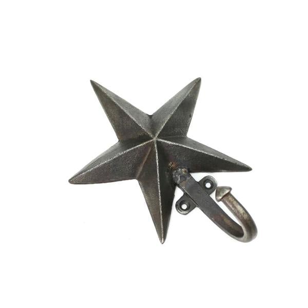 Antique Cast Iron Rustic Star Single Coat Hook