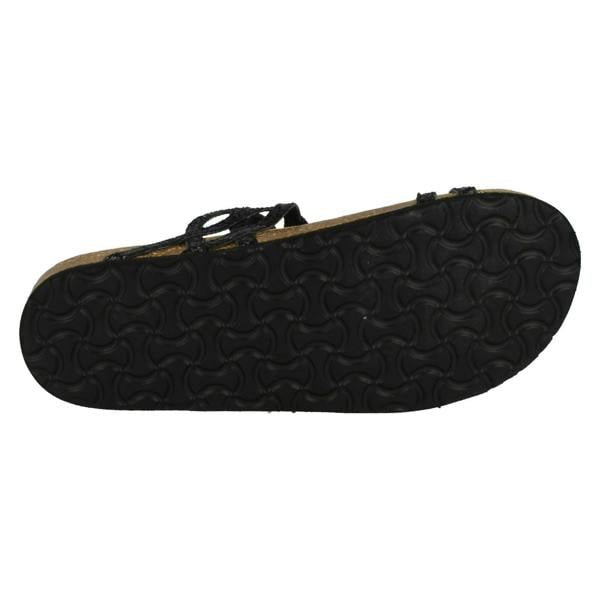 Down to Earth Ladies Down To Earth Cork Effect Glitter Sandals