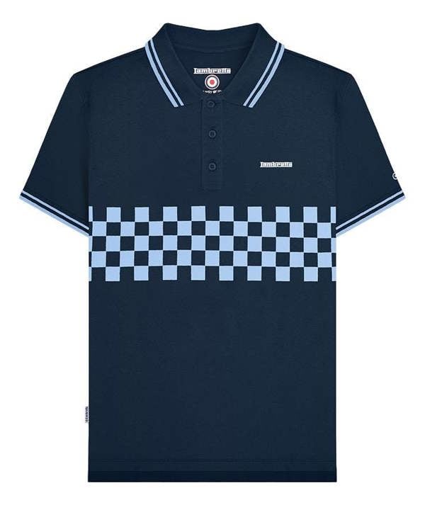 Lambretta Mens Classic Retro 2 Tone Mod Ska Casual Polo Shirt