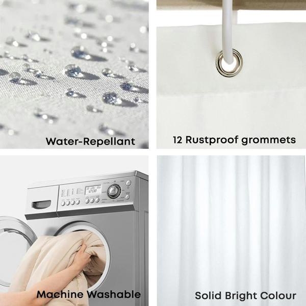 Blue Canyon White Polyester Shower Curtain 200 x 200 cm