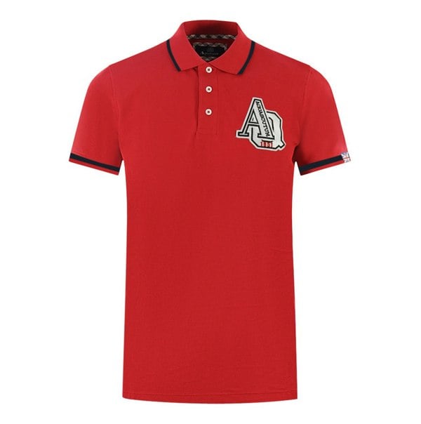 Aquascutum AQ 1851 Embroidered Tipped Polo Shirt - Red