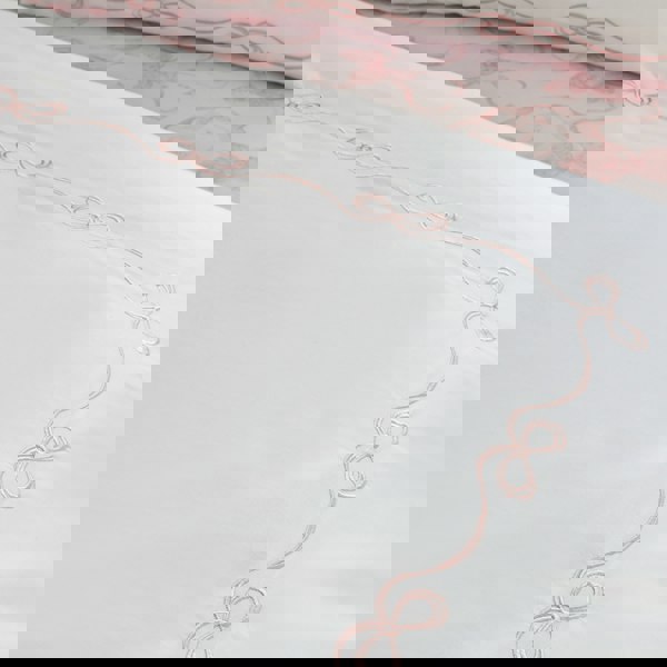 Catherine Lansfield Bow Embroidery Duvet Cover Set White / Pink