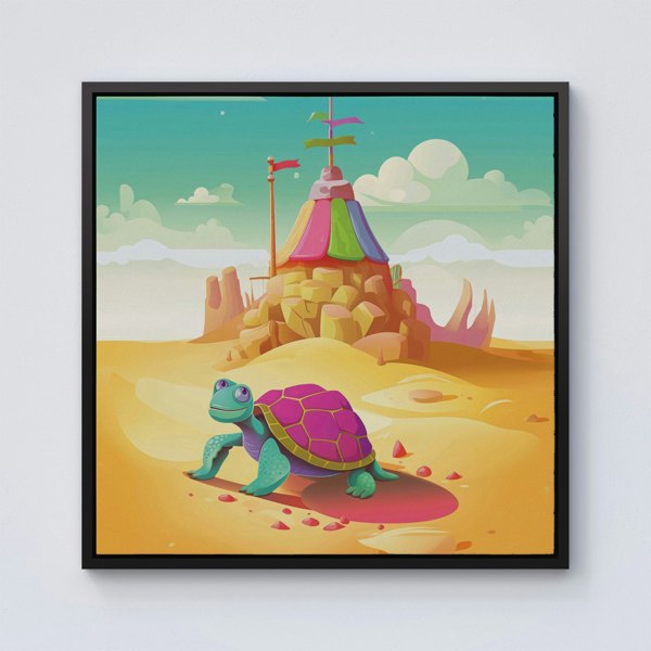 Warren Reed Turtle On A Beach Holiday Framed Canvas