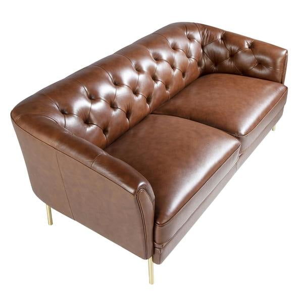 Angel Cerdá Chester sofa in cognac brown leather 6139/6140