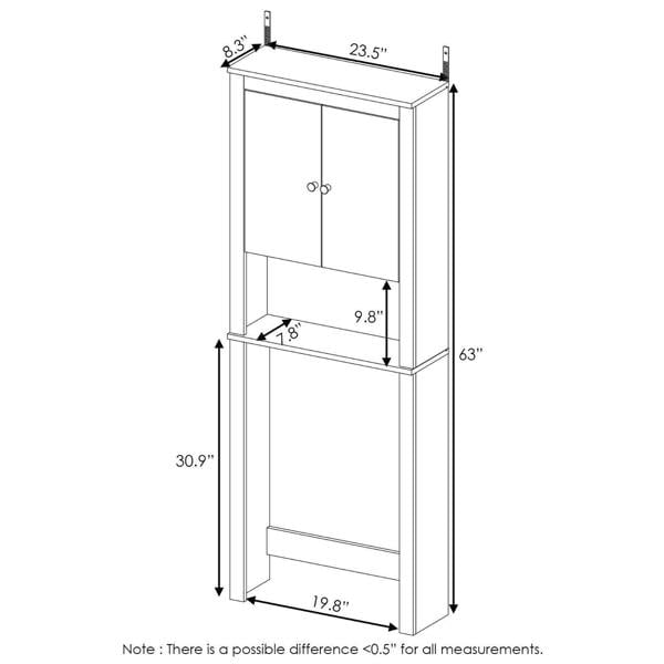 WALPLUS Indo Double Door Bath Cabinet, Espresso | Elegant Interior Wall Decoration