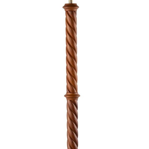 Mahogany Wooden Classic Floor Lamp Base with Twisting Pole Design Image 4