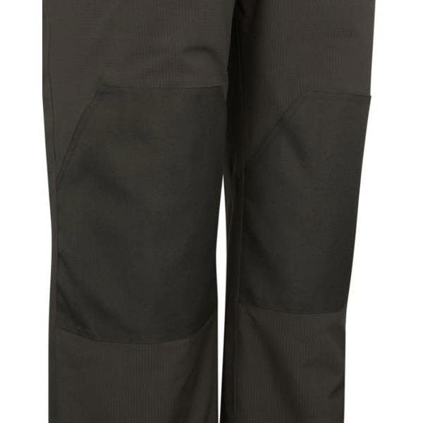 Close up showing reinforced knee panels on Hoggs thermal bib and brace