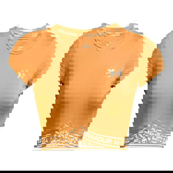 Under Armour Womens Logo Crossover Hem Crop Top - Orange