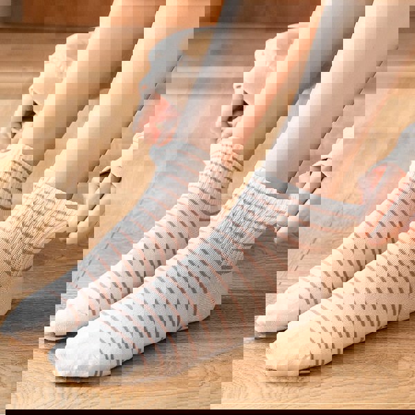 Anysox Anyfootwear 5 Pairs Size 5-9 Fashion Socks Four Seasons Bear Cartoon Striped Checkered Solid Colors Comfortable Casual Ankle Socks for Women