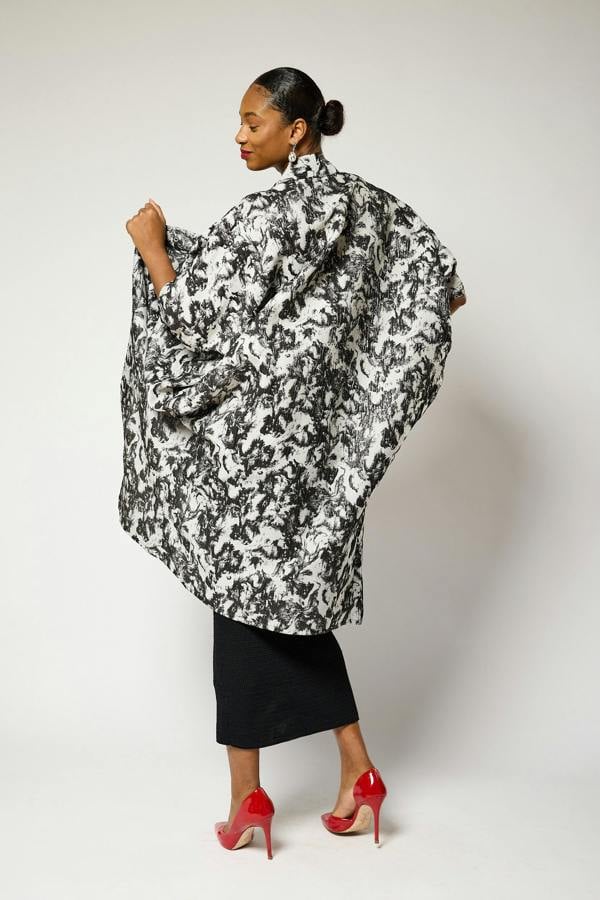 Lioness by TF Monochrome Brocade Kimono Jacket