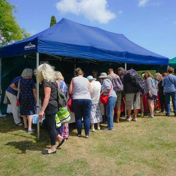 3x6m Pop-Up Gazebo - BLUE Heavy Duty Frame & Water Resistant - Garden Pavillion - LoopsDirect