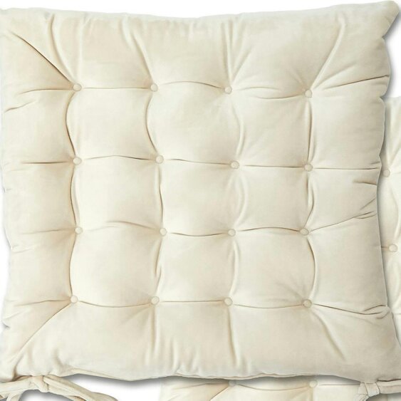Scotts of Stow Velvet Seat Pad - Cream