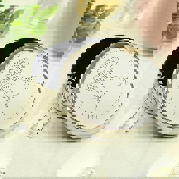 Personalised Memento Company Personalised January Birth Flower Round Trinket Box