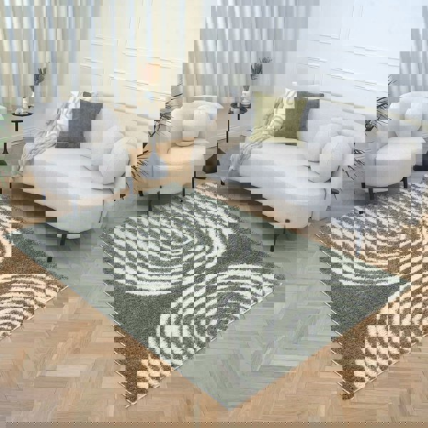 Moodi Shaggy Green rug, scandinavian design, soft pile | THE RUGS