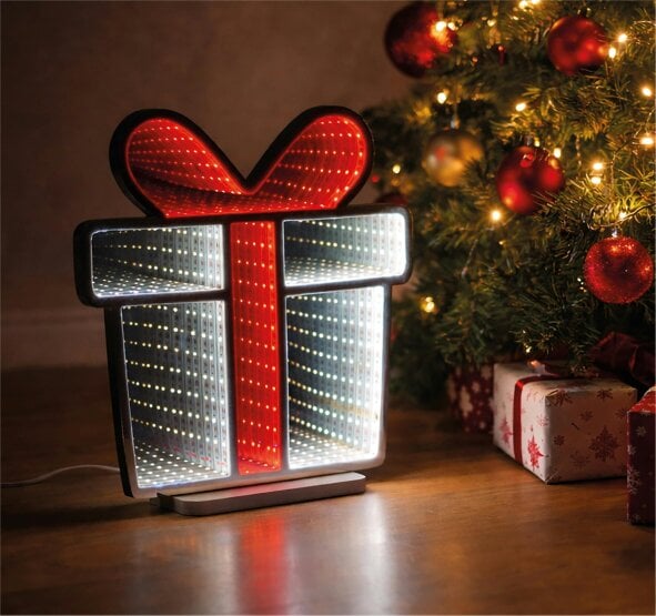 Scotts of Stow Xmas Haus Multicolour LED Infinity Light Gift Box Indoor Decoration with Timer
