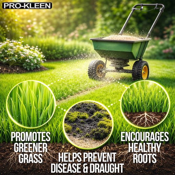 ProKleen Pro-Kleen Professional Lawn Sand 5:0:0 + 3% Iron Fast Greening, Thicker, Healthier & Stronger Grass