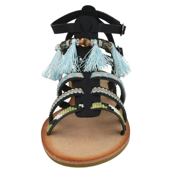 Savannah Ladies Savannah Flat Strappy Beaded Sandals
