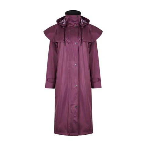 Ladies longer length waterproot coat - Plum