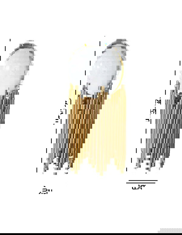 Anyhouz Tabletop Gold Metal Crystal Ball Home Decor 16cm