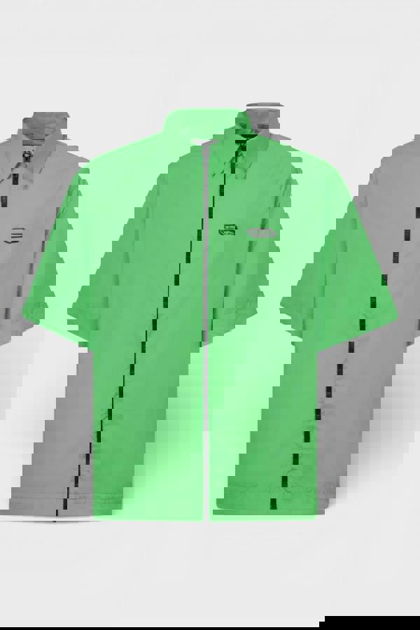 Givenchy Logo Patch Short-Sleeved Overshirt Green