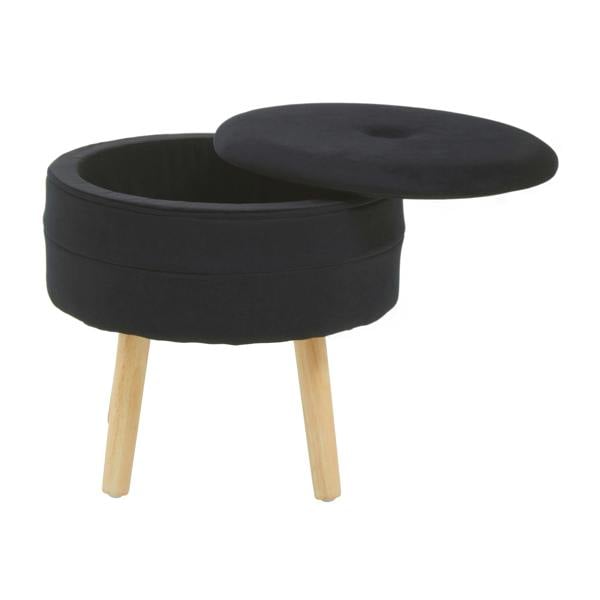 Interiors by Premier Ivy Black Velvet Stool