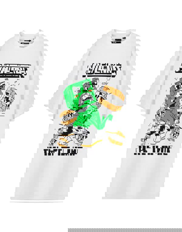 Minecraft Mens White Time To Mine Short Sleeved T-Shirt