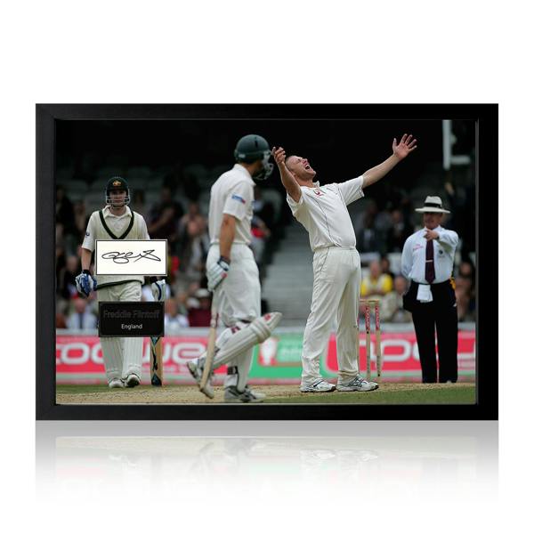 Freddie Flintoff Signed England Cricket Cut Iconic Frame