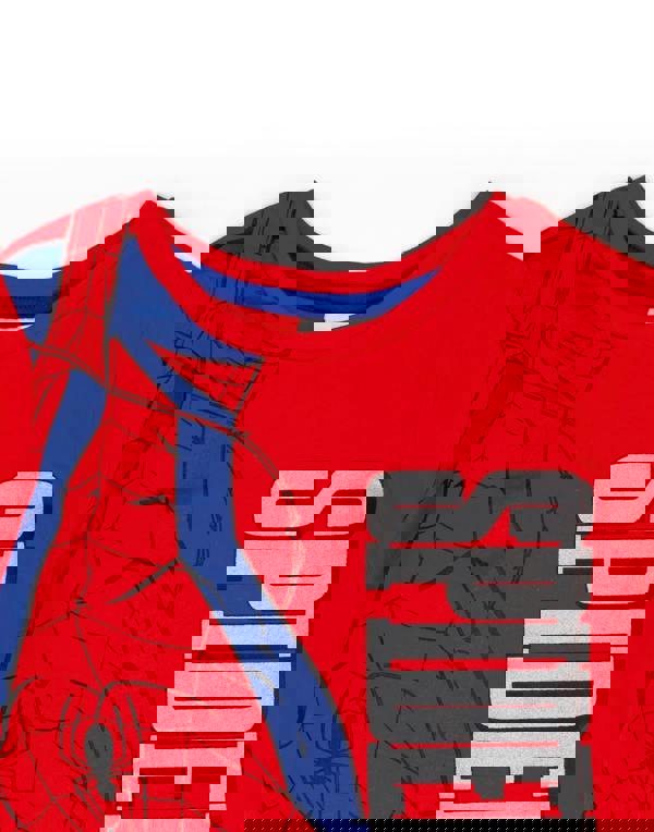 Disney Marvel BoysBlue Upside-Down Spider-Man Brand Name Print Short Sleeve Short Leg Pyjama Set