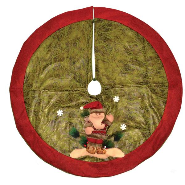 122cm Christmas Tree Skirt Base Cover with 3D Reindeer Design, Easy-Fit Slit, Reusable Festive Tree Decoration for Indoor Displays image 1