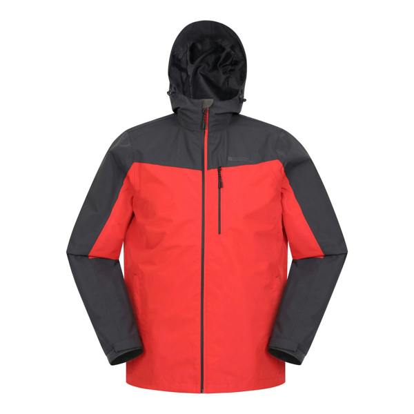 Mountain Warehouse Mens Brisk Extreme Colour Block Waterproof Jacket - Active Red - 