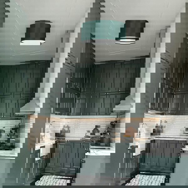 Milagro Verde Hand Made Scandi Style 40cm Ceiling Lamp In A Rich Green Finish Holds 2xE27 LED Bulbs