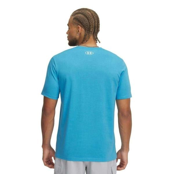 Under Armour Mens Box Logo Loose Fit T-Shirt - Blue Heather - 