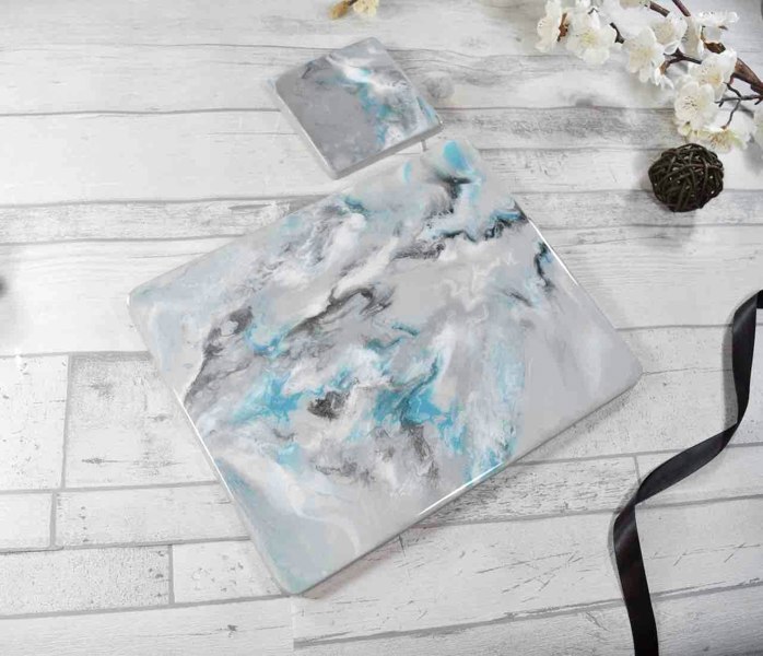 Kate Chesters Art Silver Grey Placemats and Coasters for Dining Table - Heat Tolerant