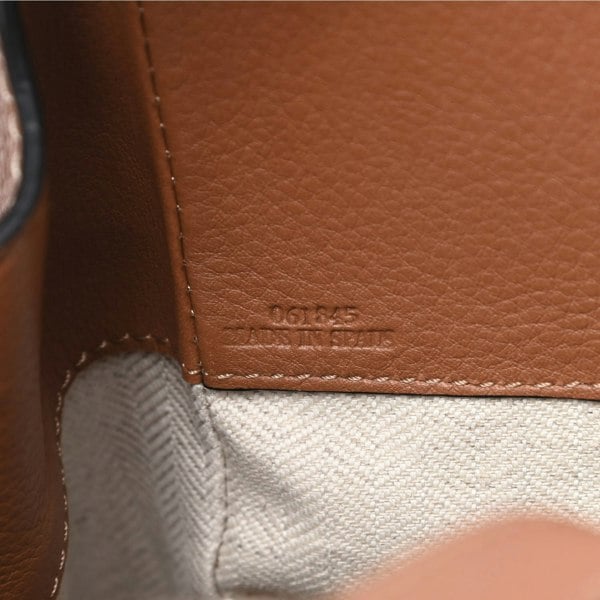 Loewe canvas and tan leather drawstring hammock bag