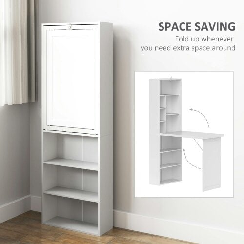 Wyld Haus Larono 98cm White 3 Section Work Desk With Writing Board And Storage