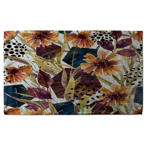 Benjamin Tate Design Autumn Geometric Flowers (Bath Towel)