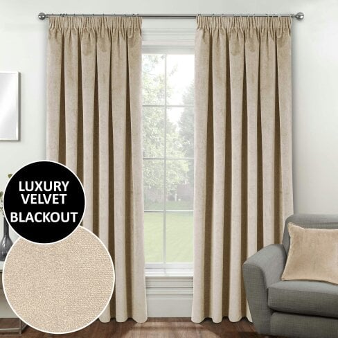 Enhanced Living Oxford 100% Blackout Luxury Supersoft Velvet Thermal Tape Top Curtains for Living Room & Bedrooms