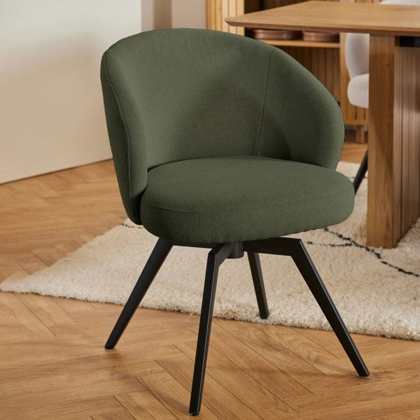 Furniture To Go Darlene Dining Chair with Armrest and Swivel Function in Green