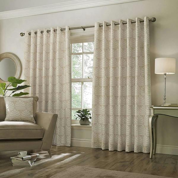 Paoletti Horto Eyelet Curtains - Natural - 