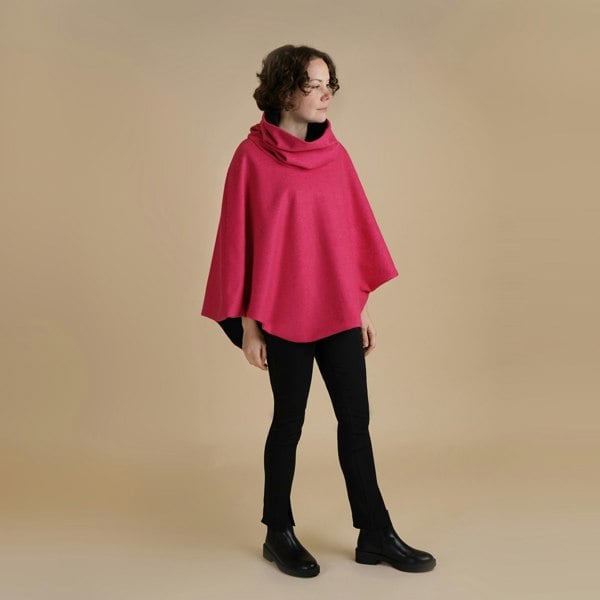 Antonia York Vibrant Colour Funnel Neck Cape | Georgia Boiled Wool Fully Lined Poncho