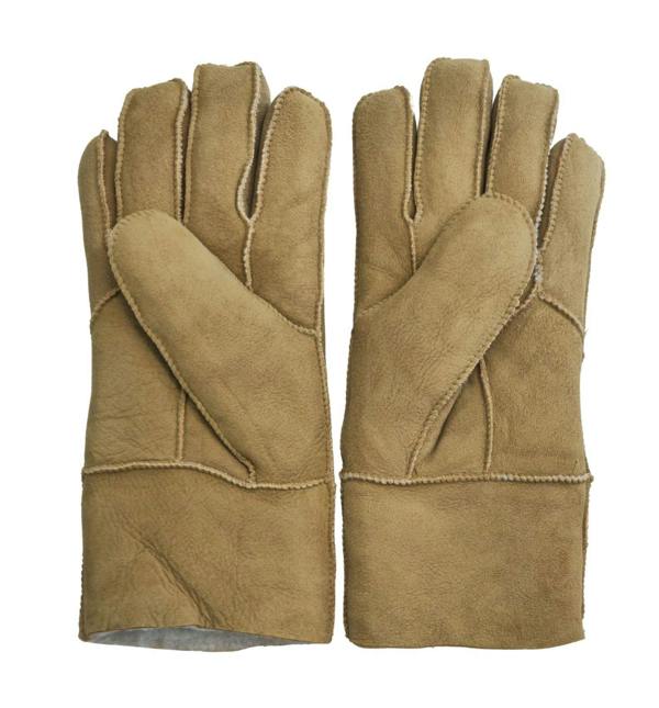 Infinity Leather Unisex Sheepskin Suede Gloves with Roll Up/Down Cuff